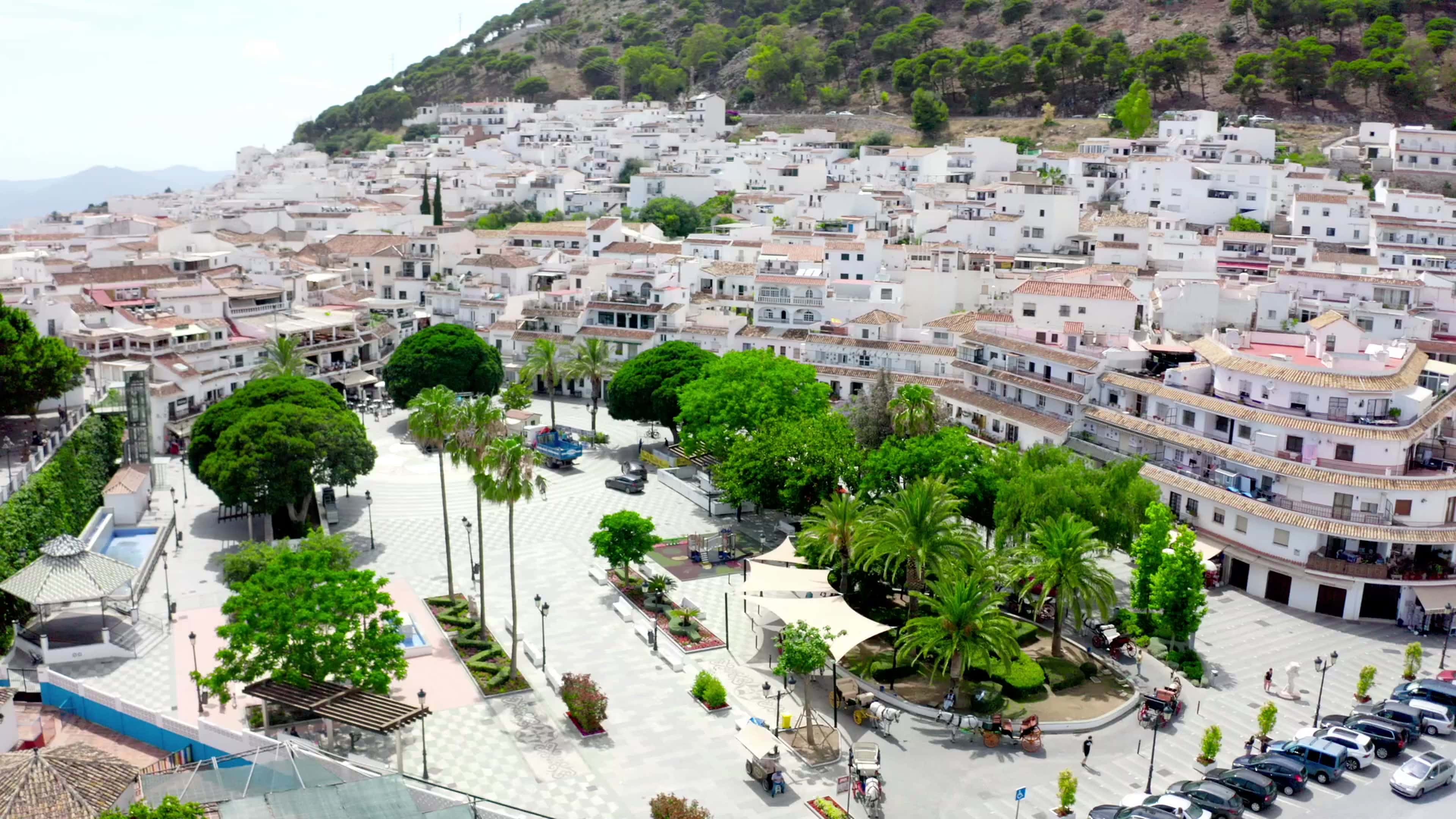 Aerial view of Mijas Pueblo, home of our chocolate factory