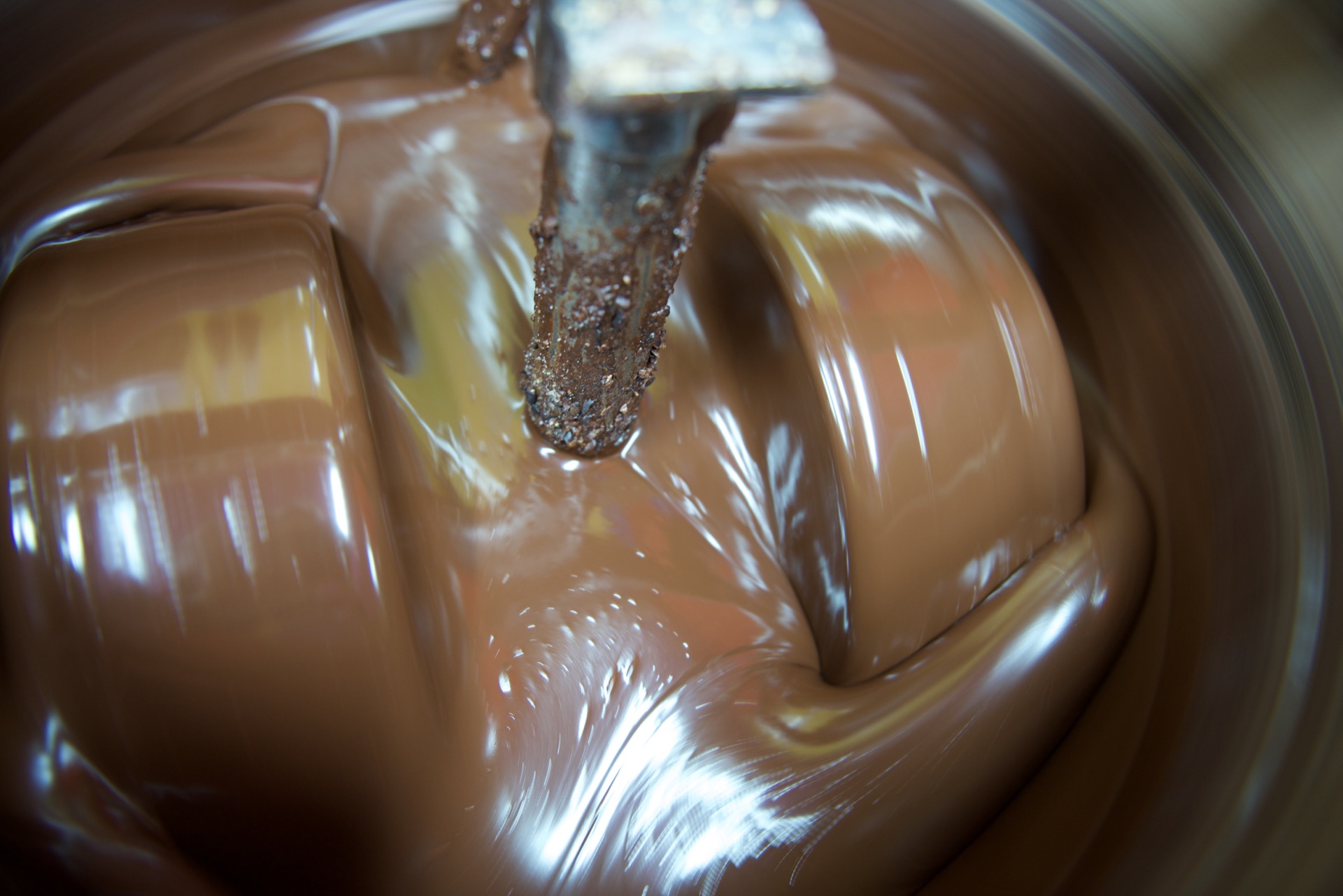 Melted chocolate being stirred